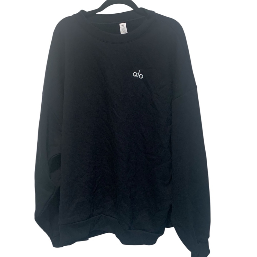 100. NWT Alo yoga accolade crew neck pullover BLACK size: L
